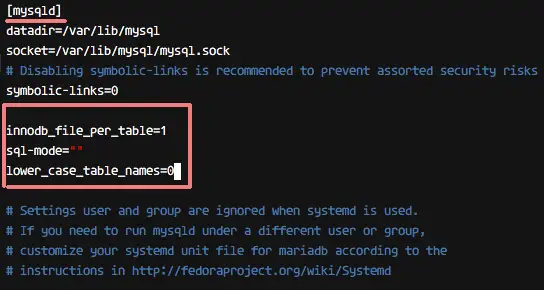 MariaDB 설정 구성