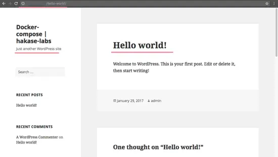 Docker-ComposeでのWordpress
