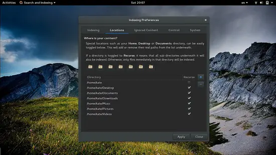 Suivi des activités avec Gnome Tracker- Localisation.