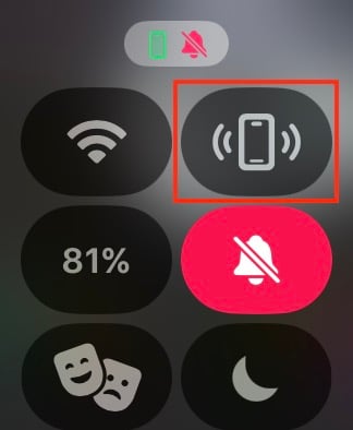 Apple Watchのコントロールセンターのピンボタン