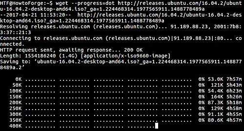 Comment modifier l'indicateur de progression de téléchargement de wget