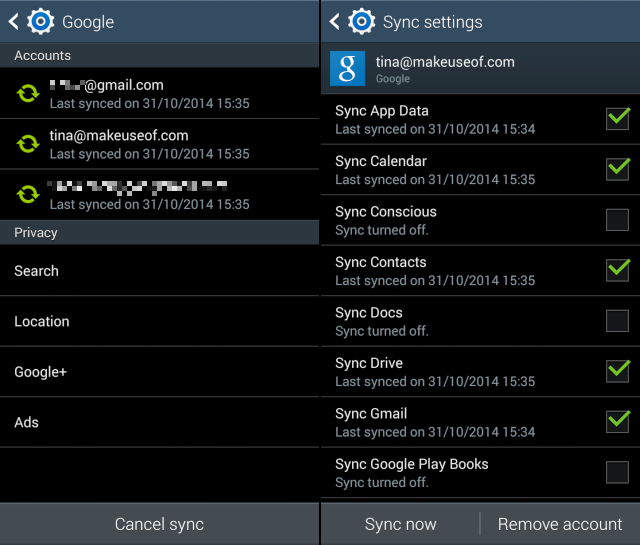 Google-Sync-Settings
