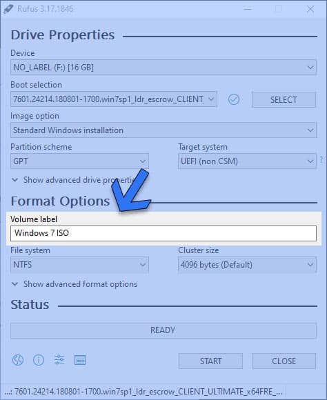 Windows 7 bootfähig durch RUFUS