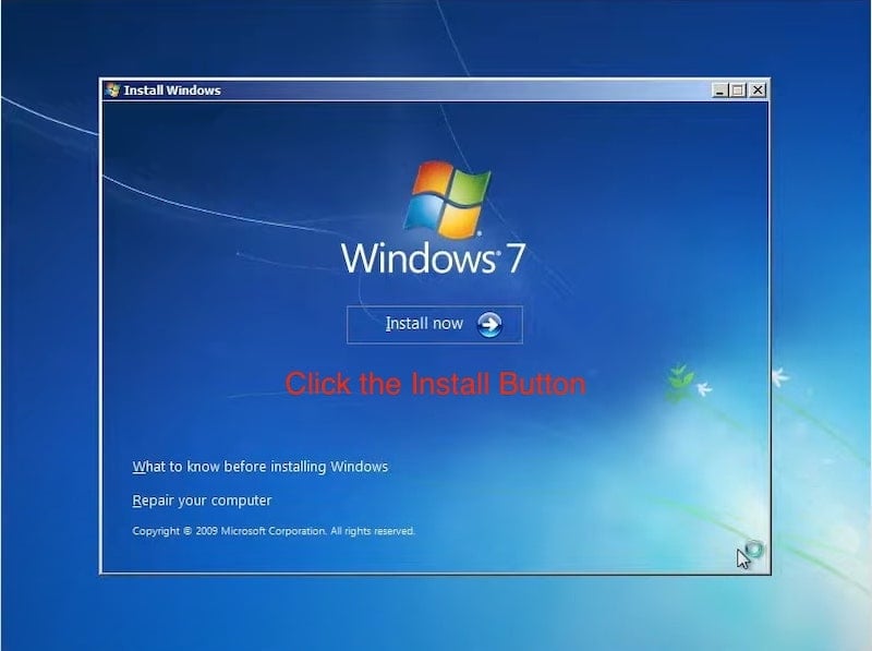 installa windows 7