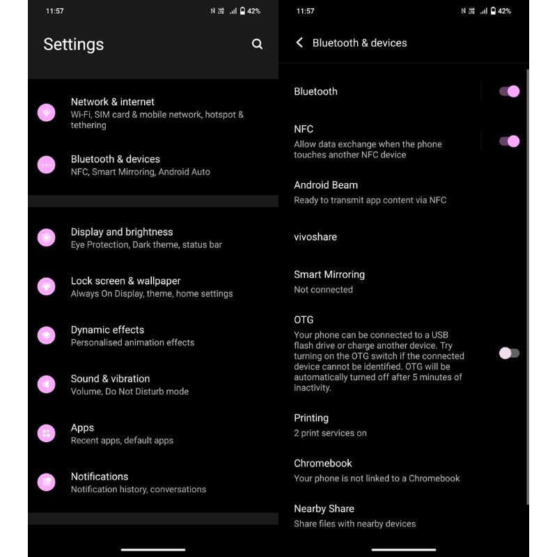 open nfc settings of your phone