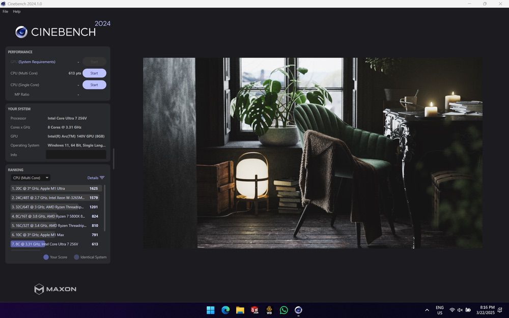 cinebench multi core