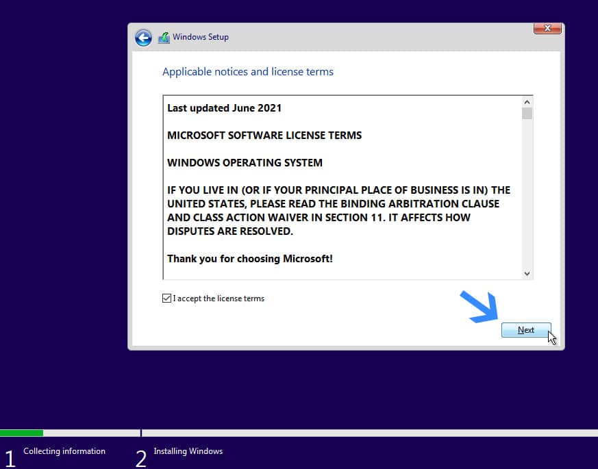 Installa Tiny11 OS