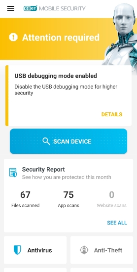 eset android security warnings