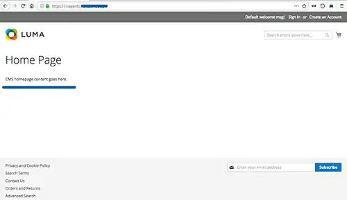 Homepage di Magento