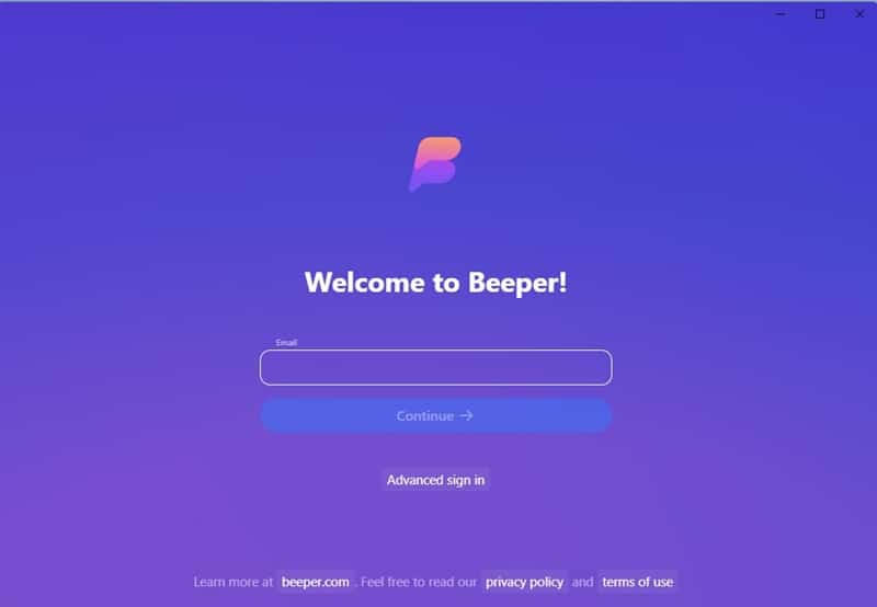 baixar e instalar o Beeper no seu computador