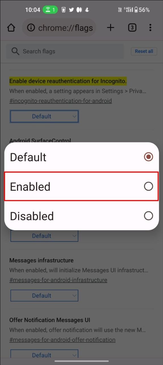 ri-autenticazione-incognito-per-android abilitata