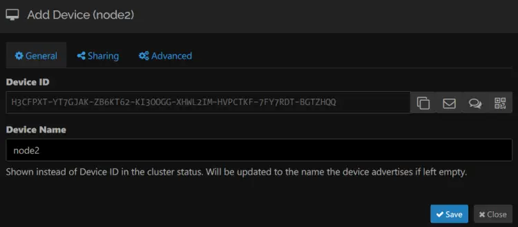 Gerät bestätigen node2