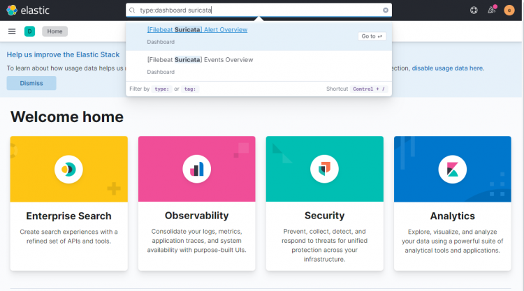 Suricata-Suche in Kibana