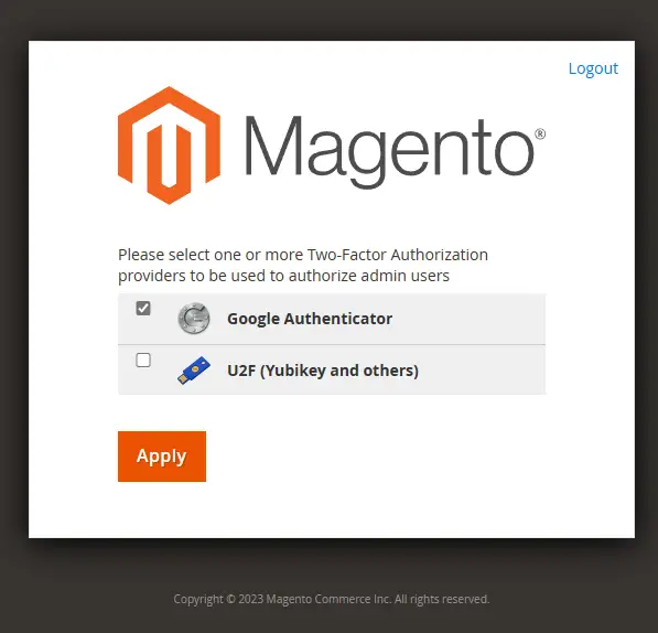 Magento 2FA konfigurieren