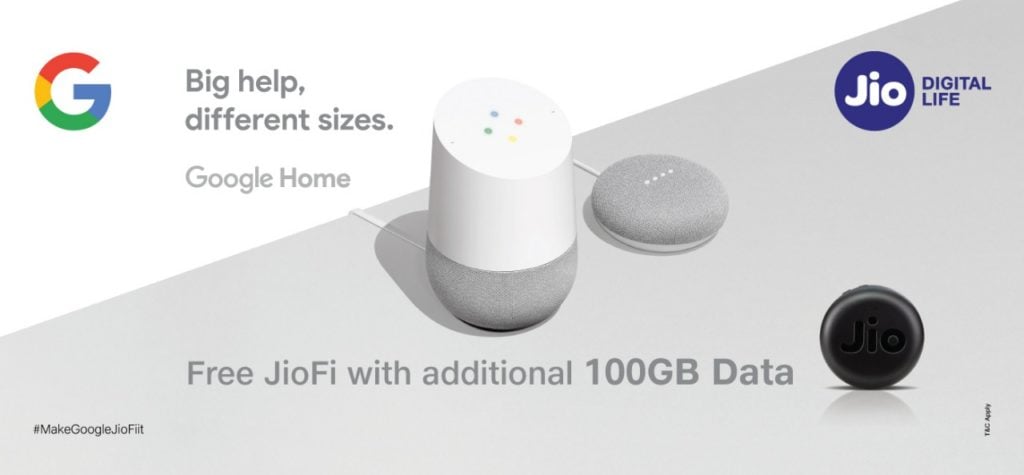 インドでGoogle HomeとHome MiniがそれぞれRs 9,999とRs 4,499で発売 - google jio