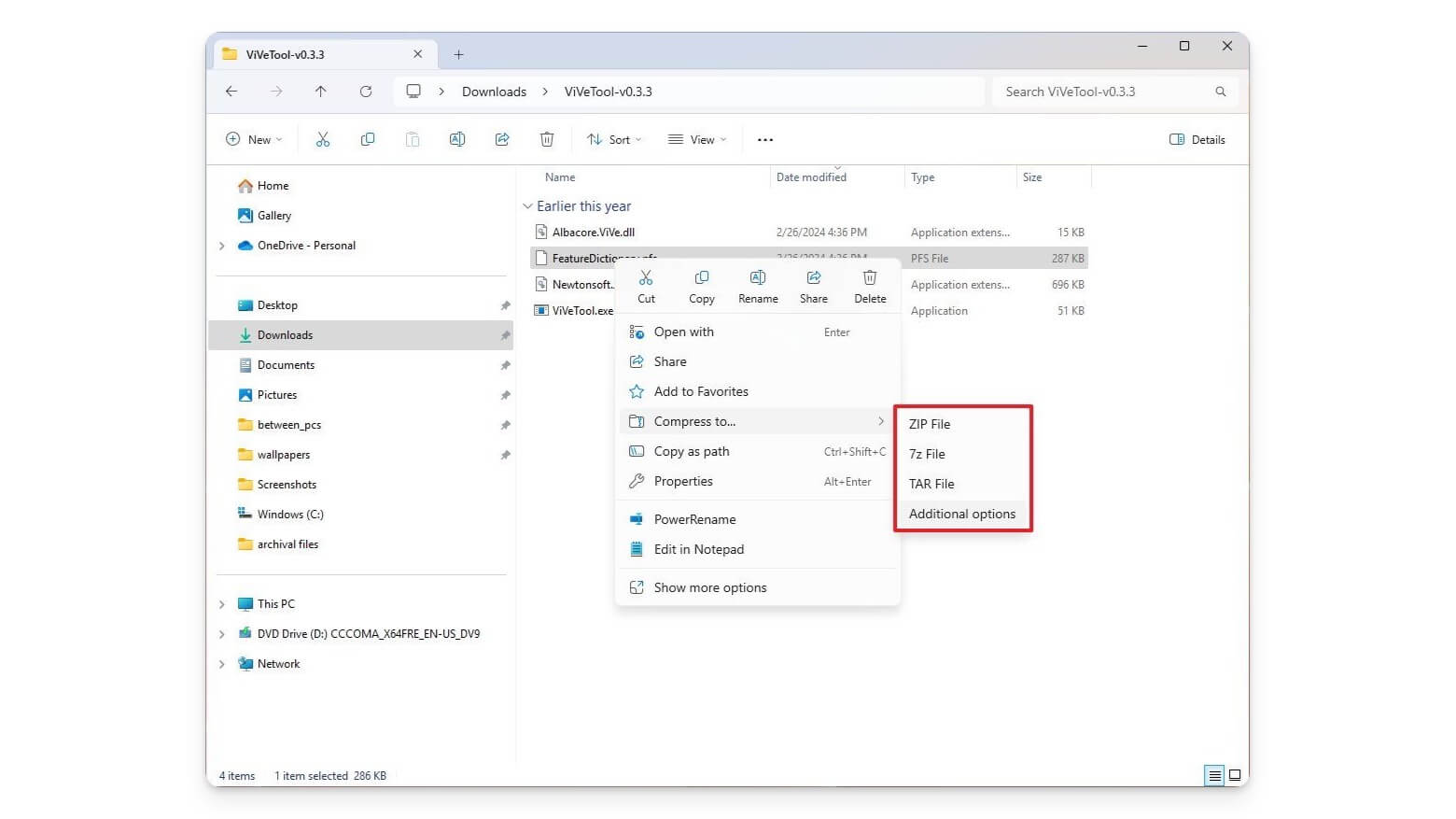 7z and tar archive support on windows 11 24h2 update