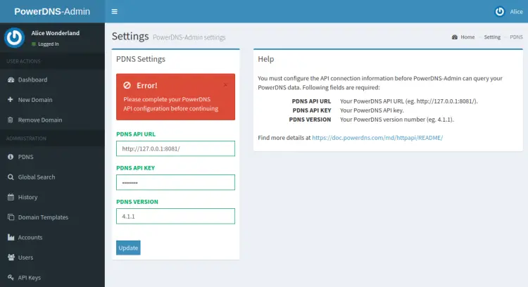 configurar api