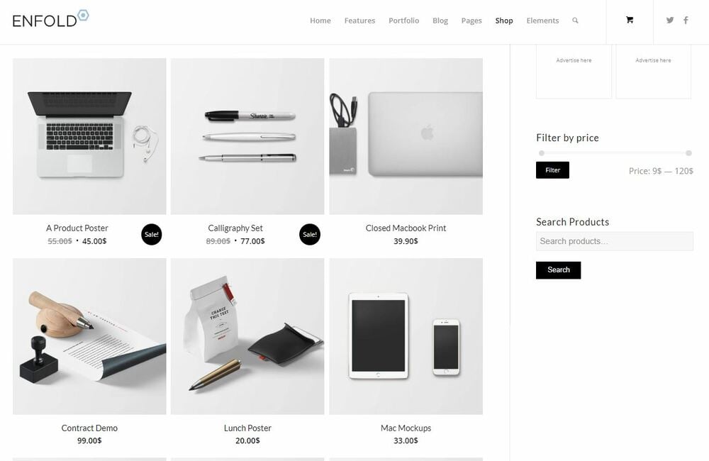 最高のWordPress eCommerceテーマ - Enfold