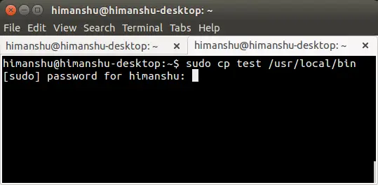 eseguire comando con sudo