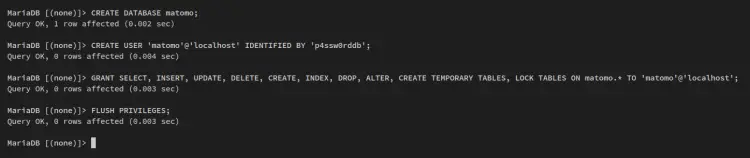 crear base de datos y usuario