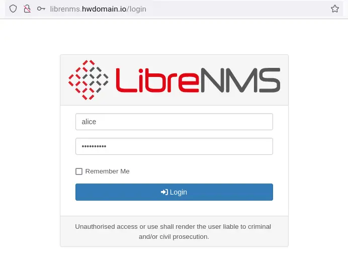 вход в librenms