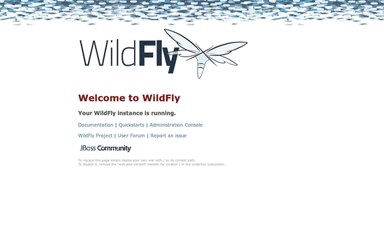 Pagina predefinita di WildFly