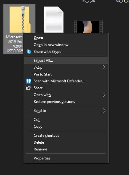 Извлечь Office 2019 ISo