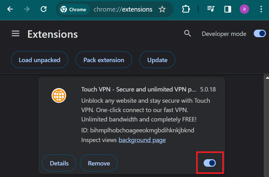 disabilitare vpn in chrome