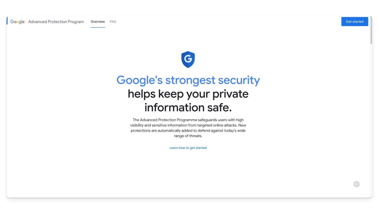 modo de protección avanzada de google