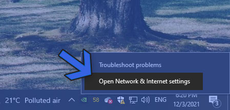 Netzwerkeinstellungen-Menü