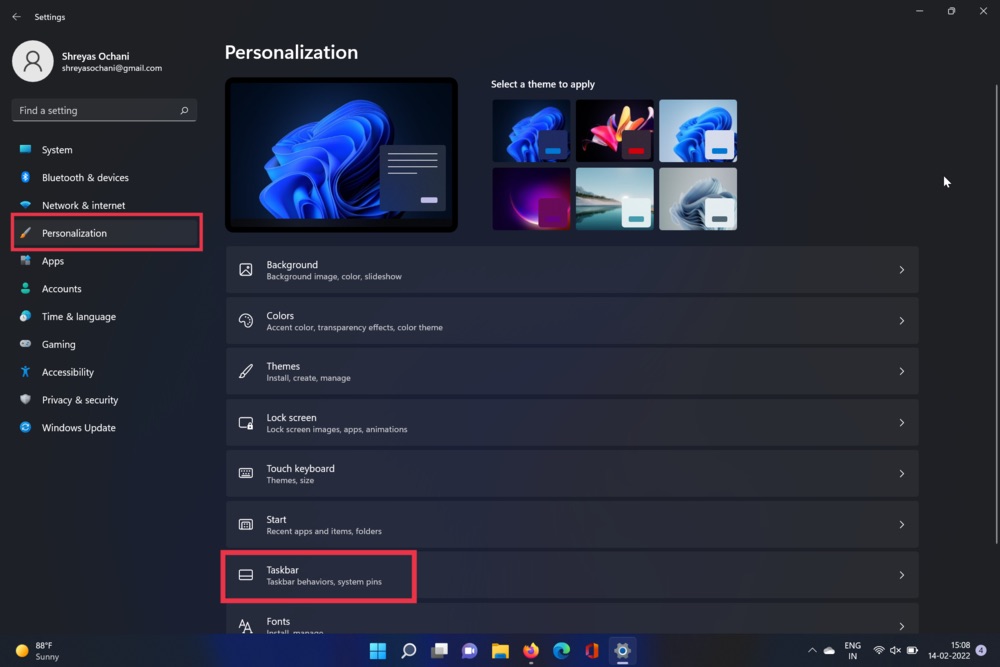 настройка панели задач windows 11