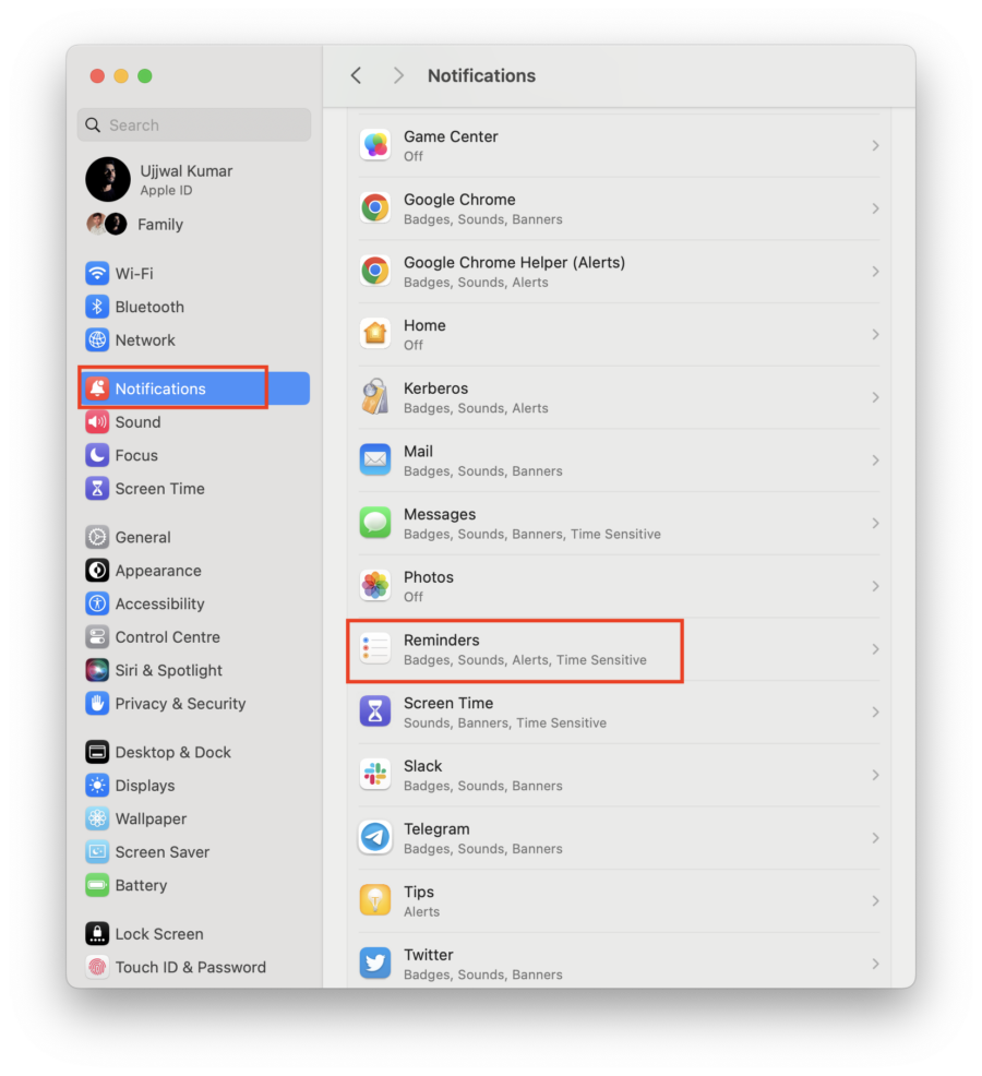 notifications