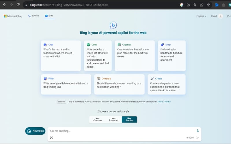 bing-ai chatgpt-4 интерфейс