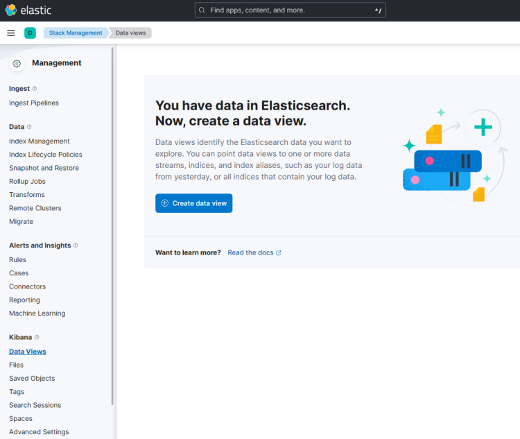 Kibana-Datenansicht-Seite
