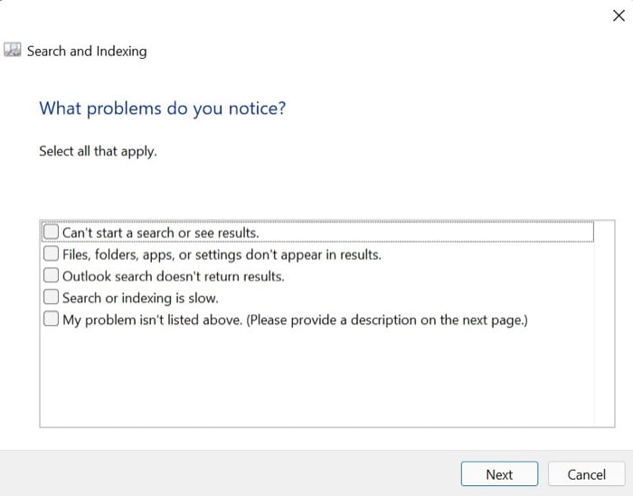 problemas de búsqueda de windows 11
