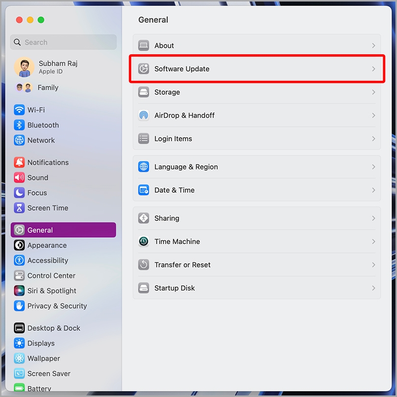 Macの一般システム設定