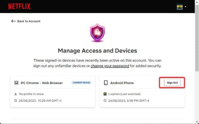 Disconnetti da remoto dall'account Netflix su altri dispositivi - Netflix troppe persone stanno utilizzando il tuo account
