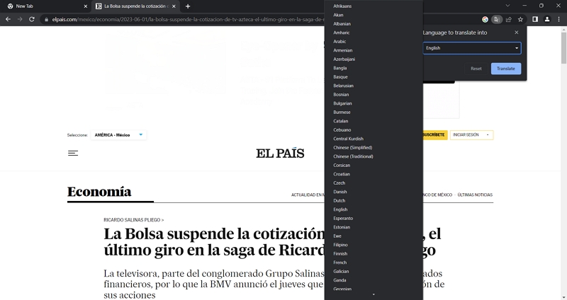 google tradutor no chrome