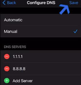 DNS auf iOS speichern