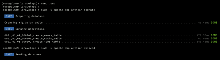 migrate database