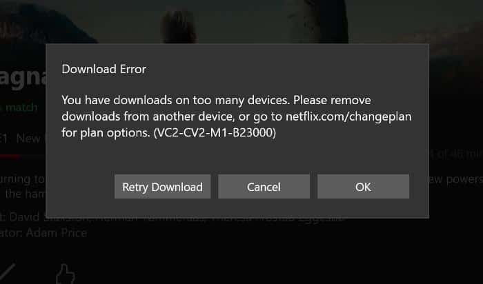Netflix hai download su troppi dispositivi