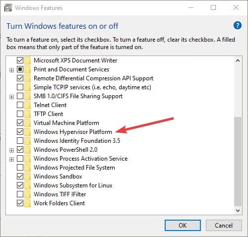 Activer HyperV pour l'émulation Windows XP