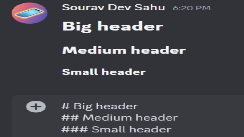 formatage d'en-têtes discord