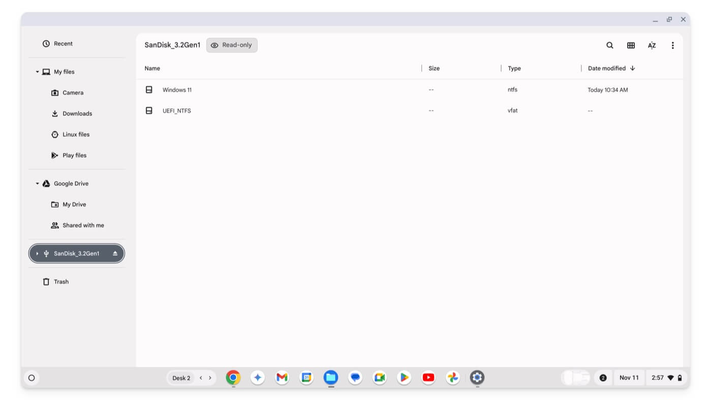 chromebook trasferisci dati su dispositivi esterni