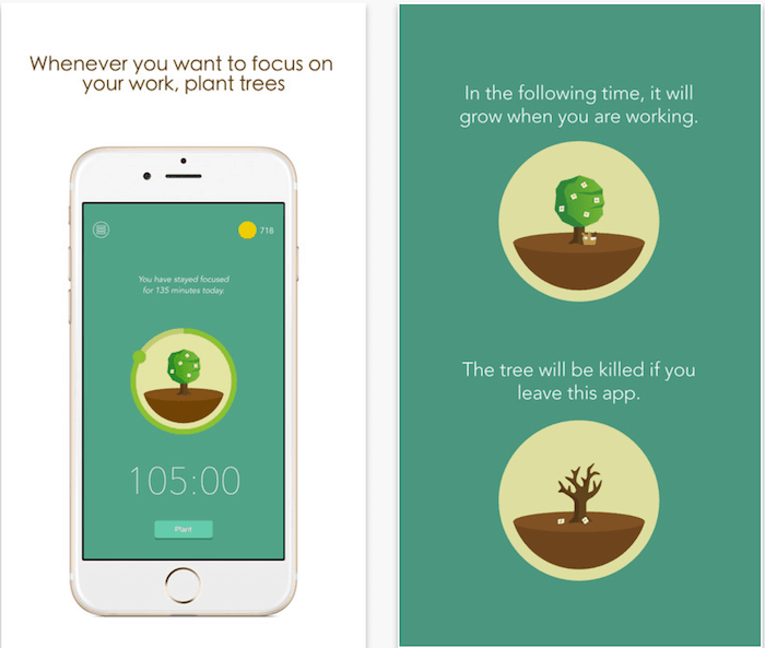 wie man sich von seiner smartphone-sucht trennt - forest app screenshots