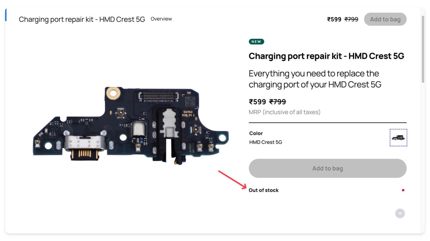 kit de auto-reparación hmd fuera de stock