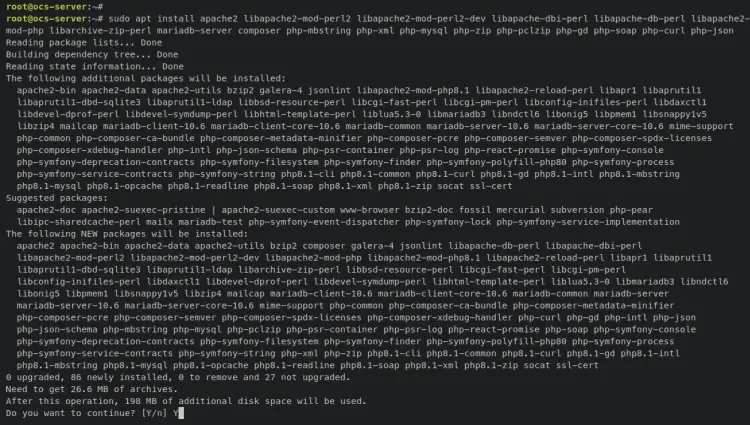 instalar Pilha LAMP e Composer
