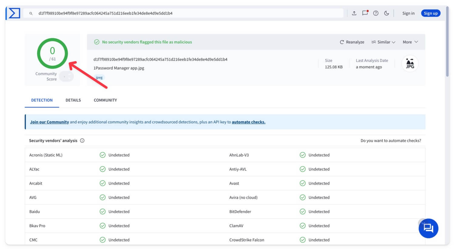strumento di scansione virus online virustotal