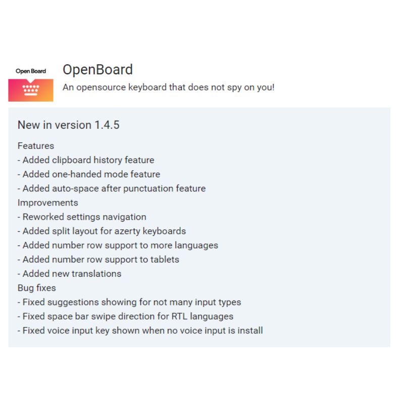 Android用OpenBoardアプリケーション
