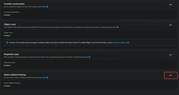 Aktivieren des statischen Website-Hostings